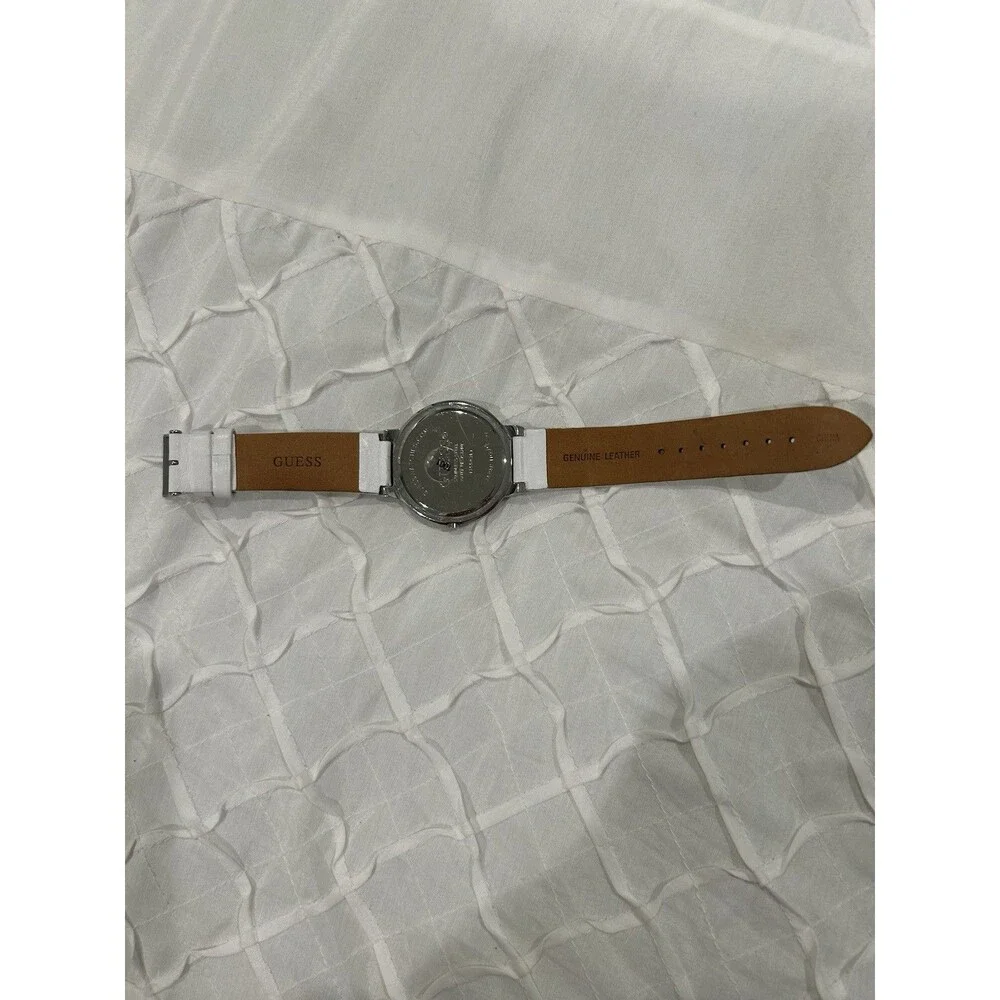 GUESS Vintage 90s Colorful Ladies Watch White Leather Band New Battery